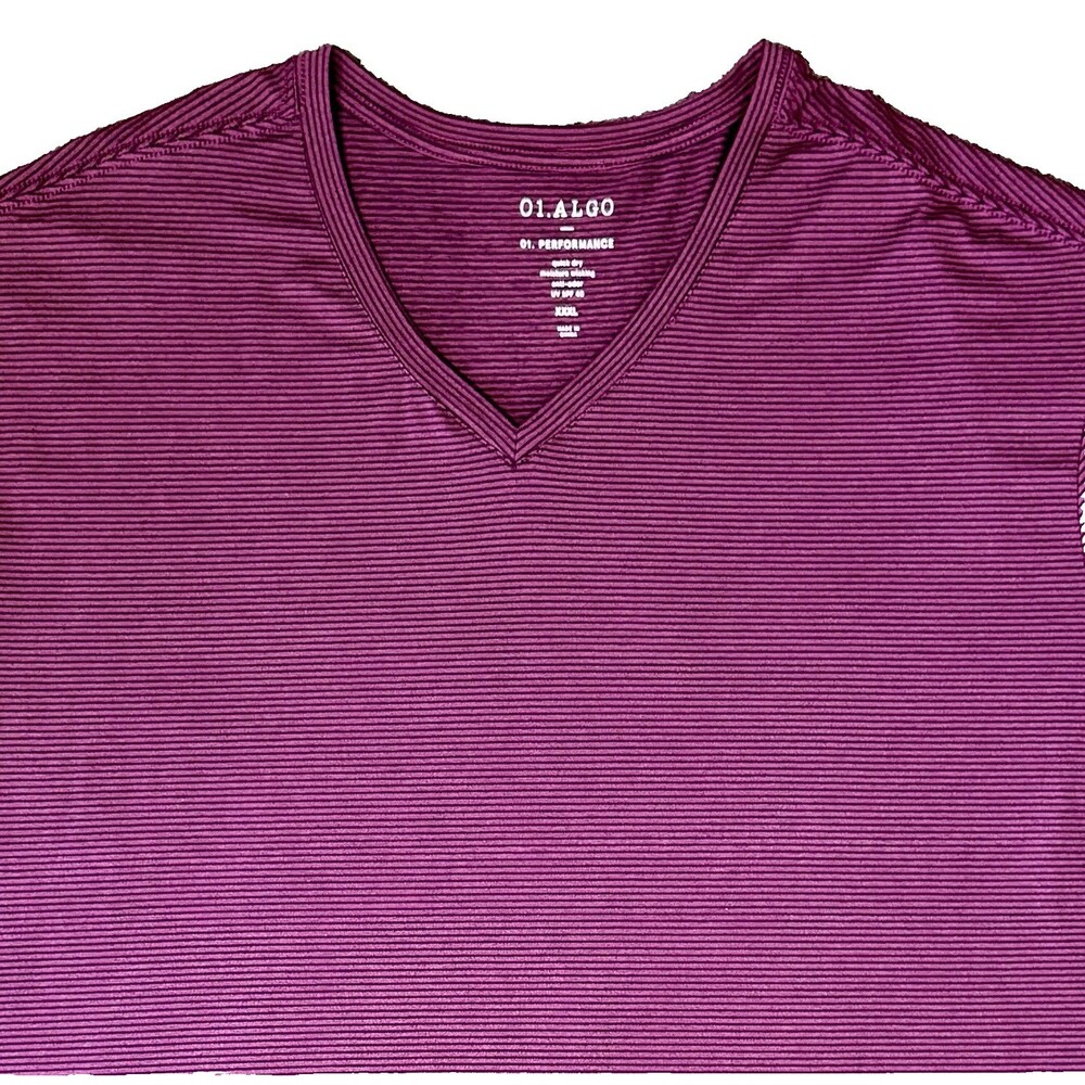 01 Algo Performance Shirt Mens XXL Red Short Sleeve Quick Dry Wicking UV SPF 40